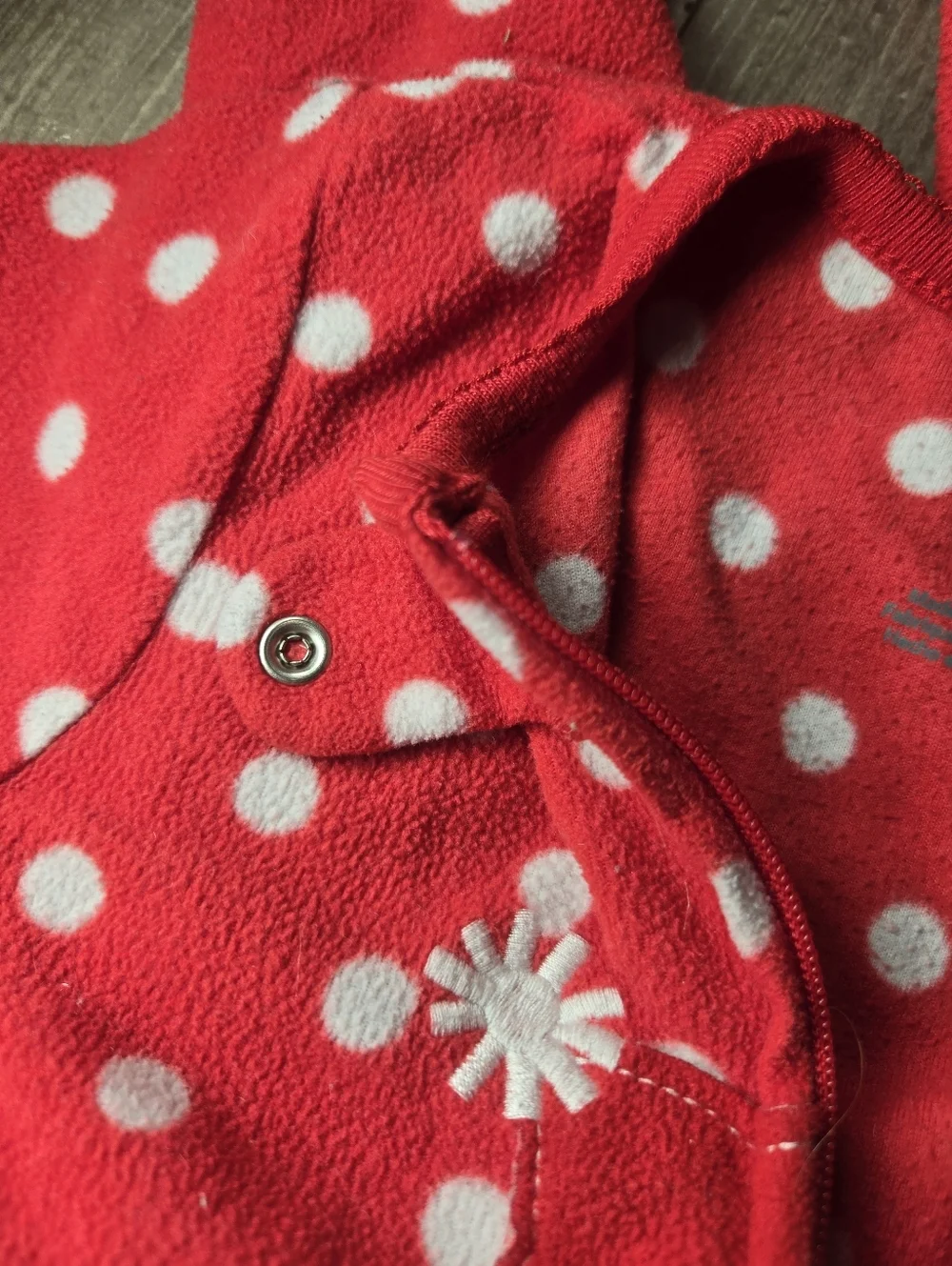 Carter's Red and White Polka Dot Santa Fleece Footie Footed Pajamas PJS Size 2T